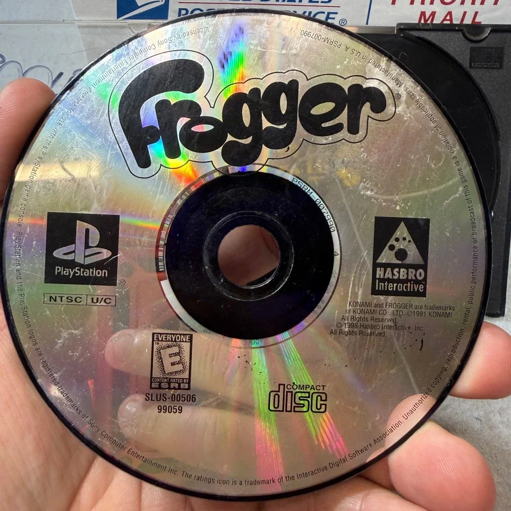 Hasbro Frogger Video Game PS1 One Size Black Retro Arcade Action 1998